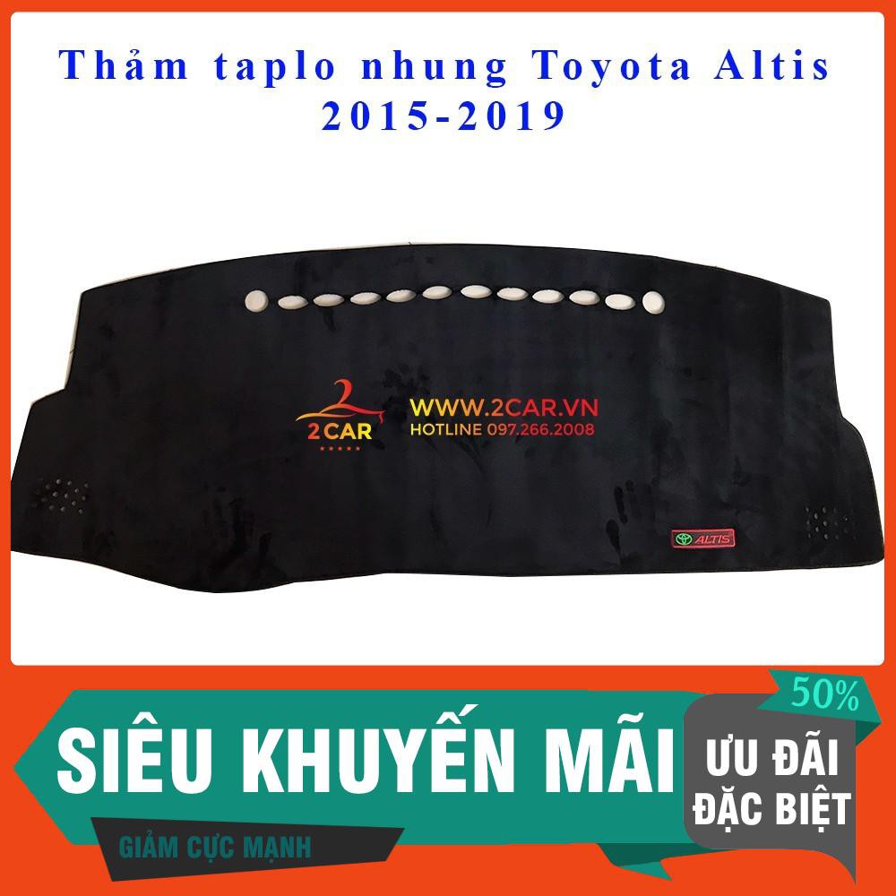Thảm taplo xe Toyota Altis 2014 -2022, chất liệu nhung lông cừu 3 lớp cao cấp
