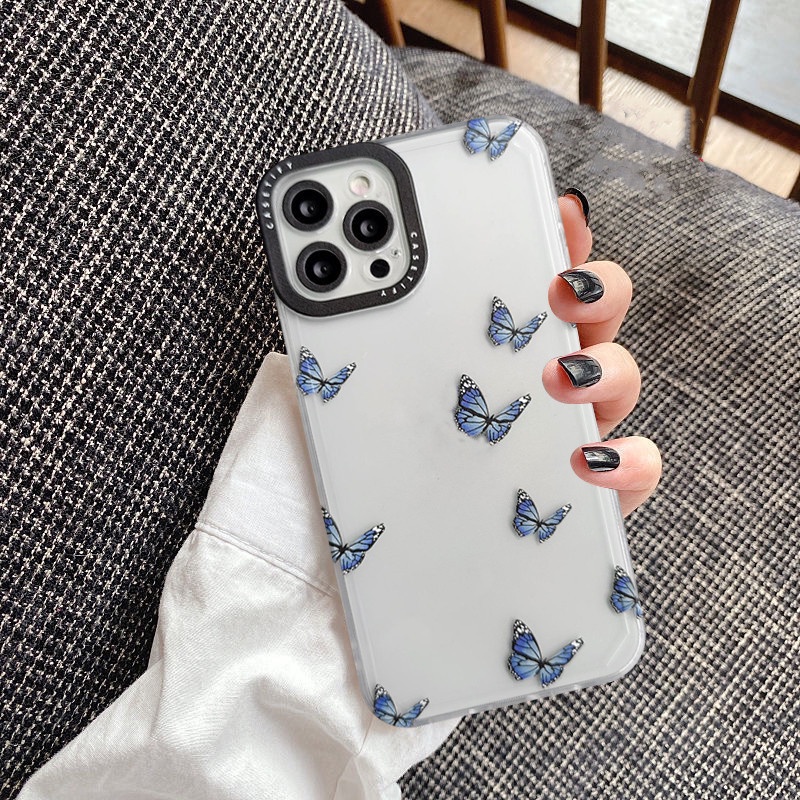 Ốp Điện Thoại Mềm Trong Suốt Họa Tiết Bươm Bướm Cho iPhone 6 6s 7 8 Plus 11 12 13 Pro MAX XR X XS MAX