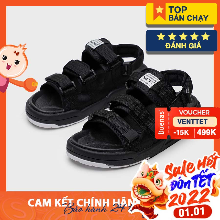 GIÀY SANDAL VENTO CHÍNH HÃNG 1001-ĐEN TRẮNG 01 [ẢNH THẬT - Full size 35-44]  [SANDAL VENTO NAM NỮ]