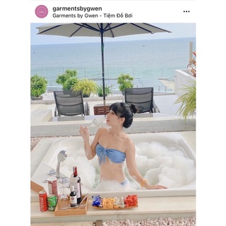 [NHIỀU MÀU] Bikini thun gân quây nơ