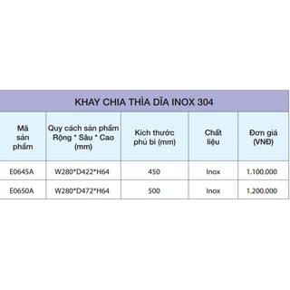 Bộ khay phân chia thìa muỗng Eurogold CA-E0645A