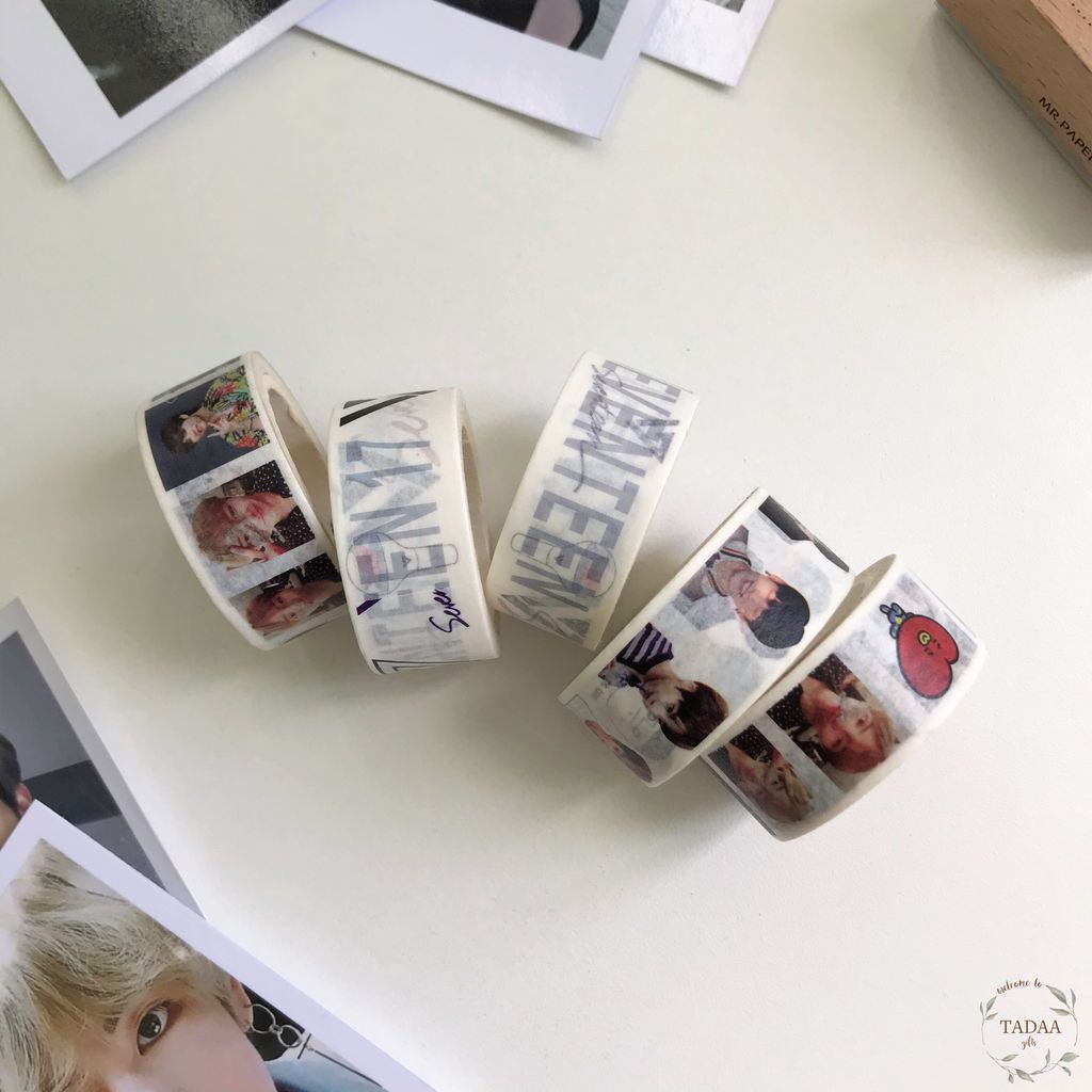 Washi tape thần tượng BTS, SEVENTEEN băng keo giấy trang trí sổ