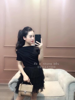 Áo kiểu lệch vai dúm hot hit