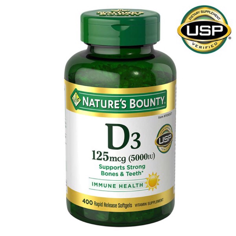 Vitamin D3 Nature’s Bounty Vitamin D3 125mcg, 400 viên