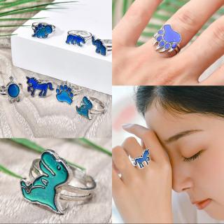 Nhẫn tâm trạng Unicorn Thay đổi nhiệt độ Cảm xúc màu sắc Cảm giác cho phụ nữ Đàn ông Nhẫn Trang sức Quà tặng