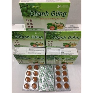 Kẹo ngậm chanh gừng giảm ho, khan tiếng, ho có đờm - hộp 24 viên