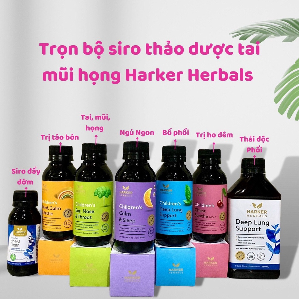 Siro Harker Herbal Children's bổ phổi, tăng đề kháng, giúp bé ăn ngon 150ml - 250ml