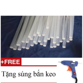 Bộ 40 Keo Cây Silicon Keo nến (Trắng) + Tặng Súng bắn keo silicon
