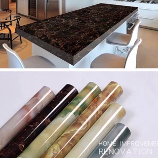 5M decal giả đá tráng nhôm chịu nhiệt chống nước cho nhà bếp khổ 60 cm