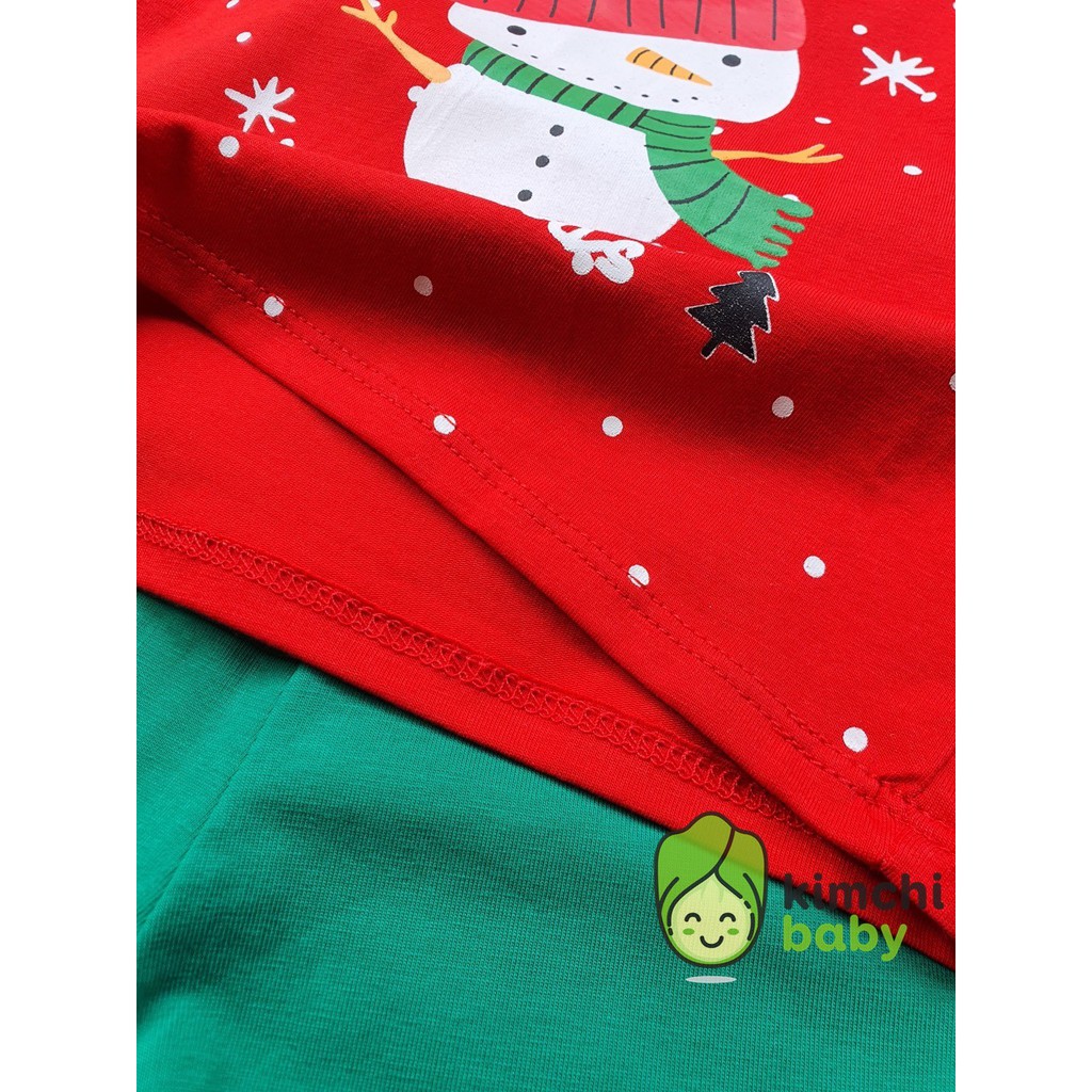 Bộ dài tay giáng sinh, bộ thu đông noel cotton 100% Minky Mom chính hãng túi zip cho bé trai bé gái 2021 KWTD2114