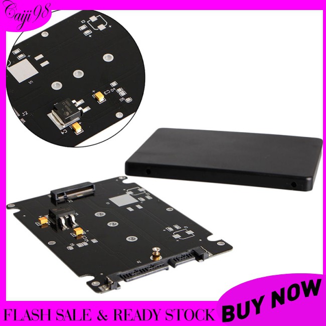 ☂๑Black Case B + M Female 2 M.2 NGFF  SSD to 2.5 SATA Adapter for 2230/2242/2260 / 2280mm m2