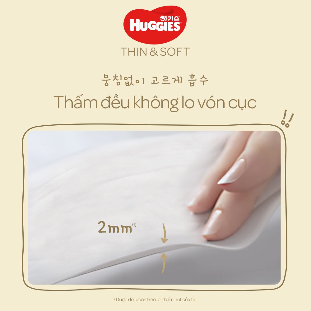 [Mã FMCGHOT -10% đơn 400K] Tã quần Hàn Quốc Huggies Thin &amp; Soft Super Jumbo mỏng tàng hình size L72/XL62/XXL46