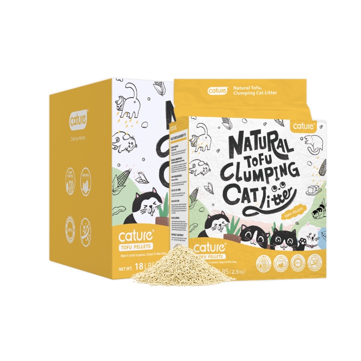 Cát vệ sinh hữu cơ cho mèo Cature Natural Tofu Clumping hương sữa 6L và 7L