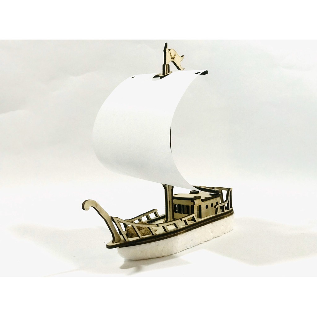 Đồ Chơi Thuyền Buồm Gỗ, STEM DIY Cho Bé