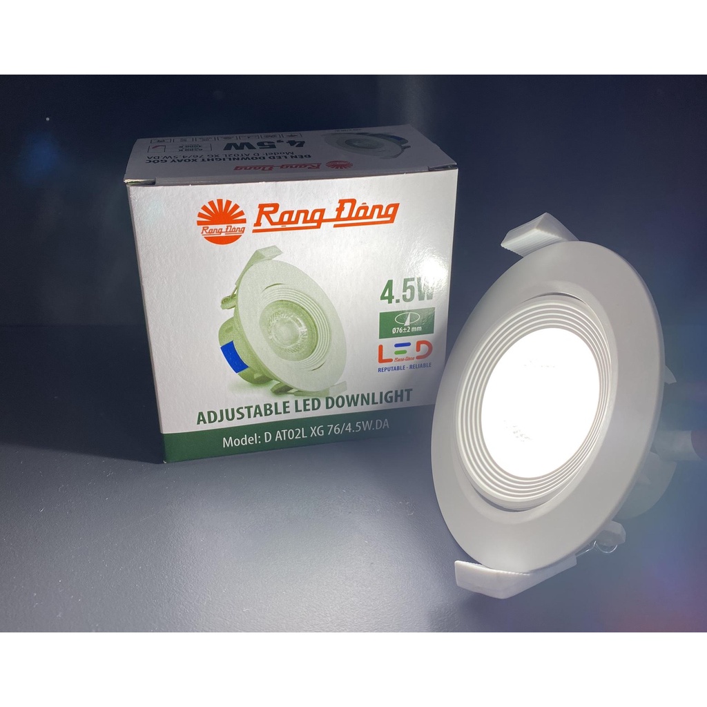 Đèn LED Âm trần Downlight Xoay góc Rạng Đông 4.5W D AT02L XG 76/4.5W.DA