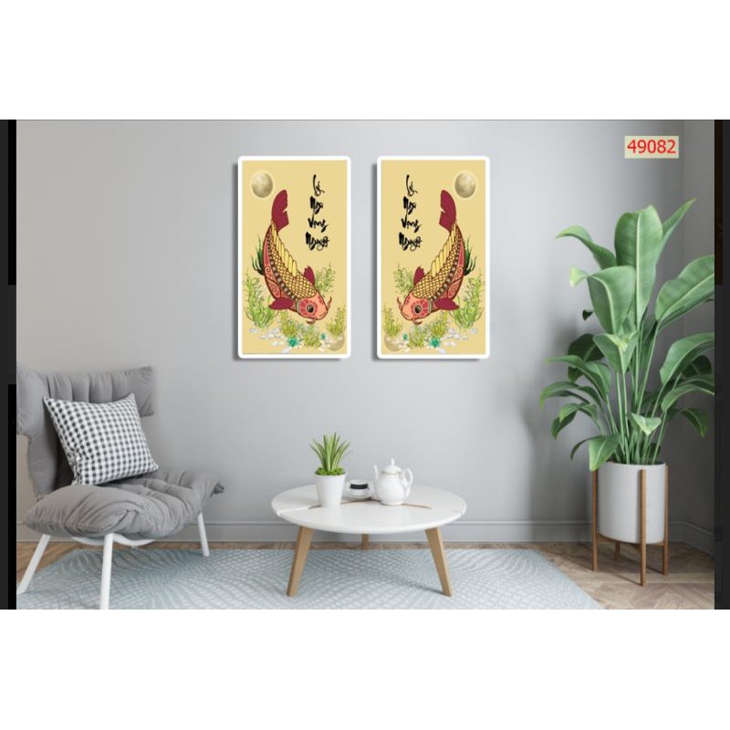 combo 2bức tranh lụa dán tường 3d tranh 50x80cm x 2 tấm