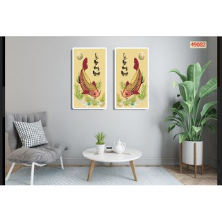 Combo 2bức tranh lụa dán tường 3d tranh 50x80cm x 2 tấm