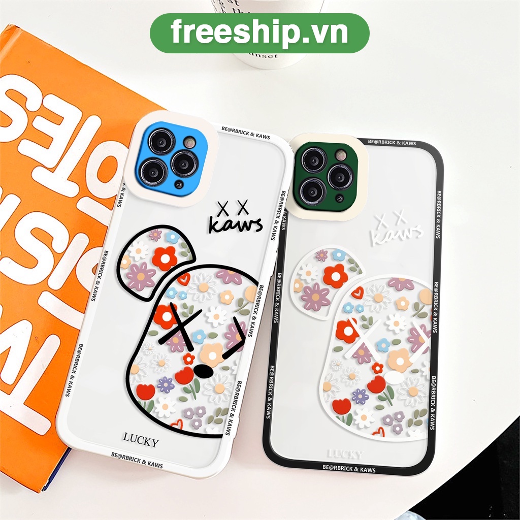 Ốp lưng iphone Kaws Hoa cạnh vuông 6/6plus/6s/6splus/7/7plus/8/8plus/x/xr/xs/11/12/13/pro/max/plus/promax