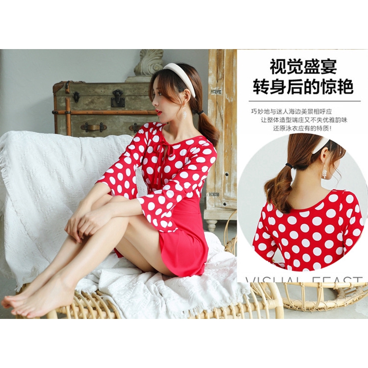 Bộ đồ bơi họa tiết chấm bi phong cách hàn quốc dành cho nữ | BigBuy360 - bigbuy360.vn