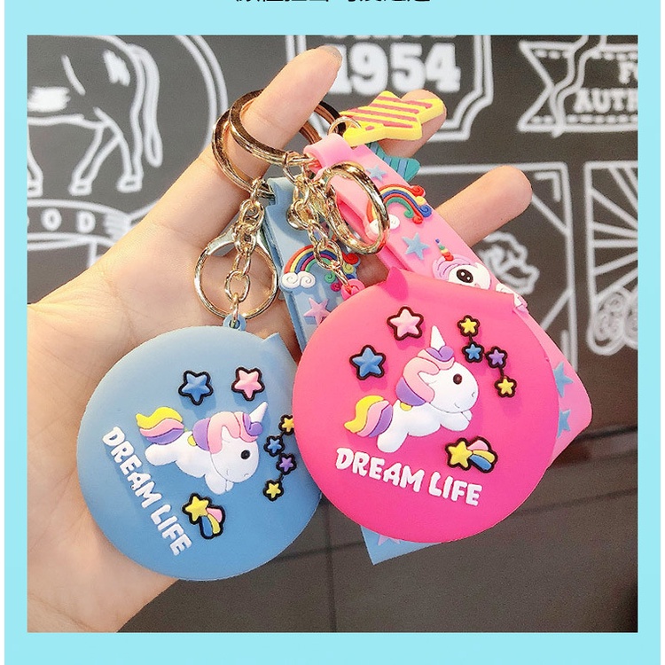 Móc Khóa Hình Kỳ Lân Có Gương 2in1 Siêu Tiện Dụng - Dumi Shop