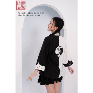 Áo Nhật Bình cách tân Mèo Âm dương