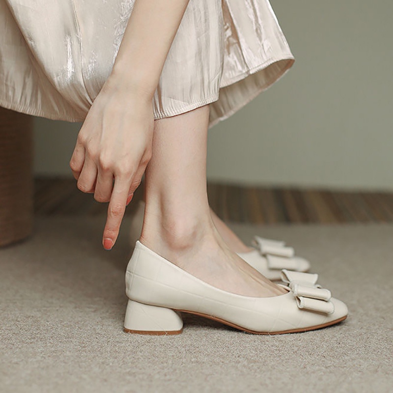 Giày búp bê IELGY da mềm mũi vuông thời trang dành cho nữ