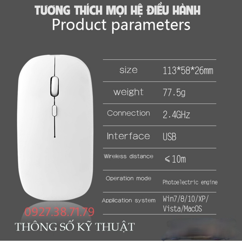 (CÓ SẴN) Chuột Không Dây X1 Bluetooth 5.1 và Wireless 2.4G Nhỏ Gọn, Nhẹ, Dùng Pin Sạc, Không Âm Thanh