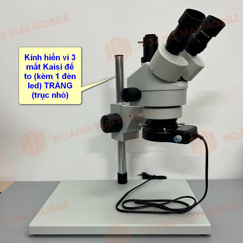 Kính hiển vi 3 mắt Kaisi đế to (kèm 1 đèn led)