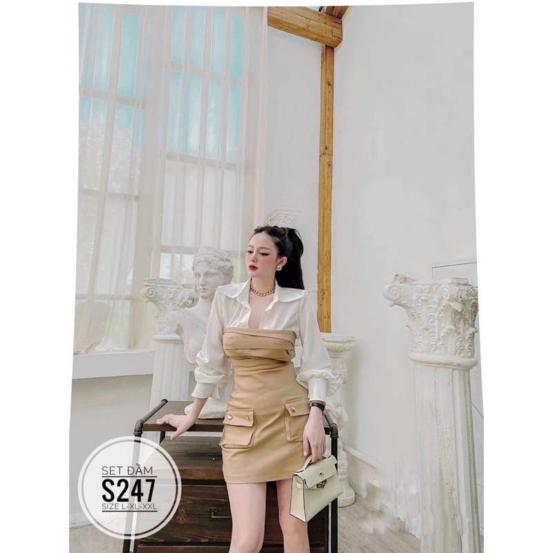 Đầm Bigsize 60-100 kg❣️FREE SHIP❣️Set đầm S247 60-80KG
