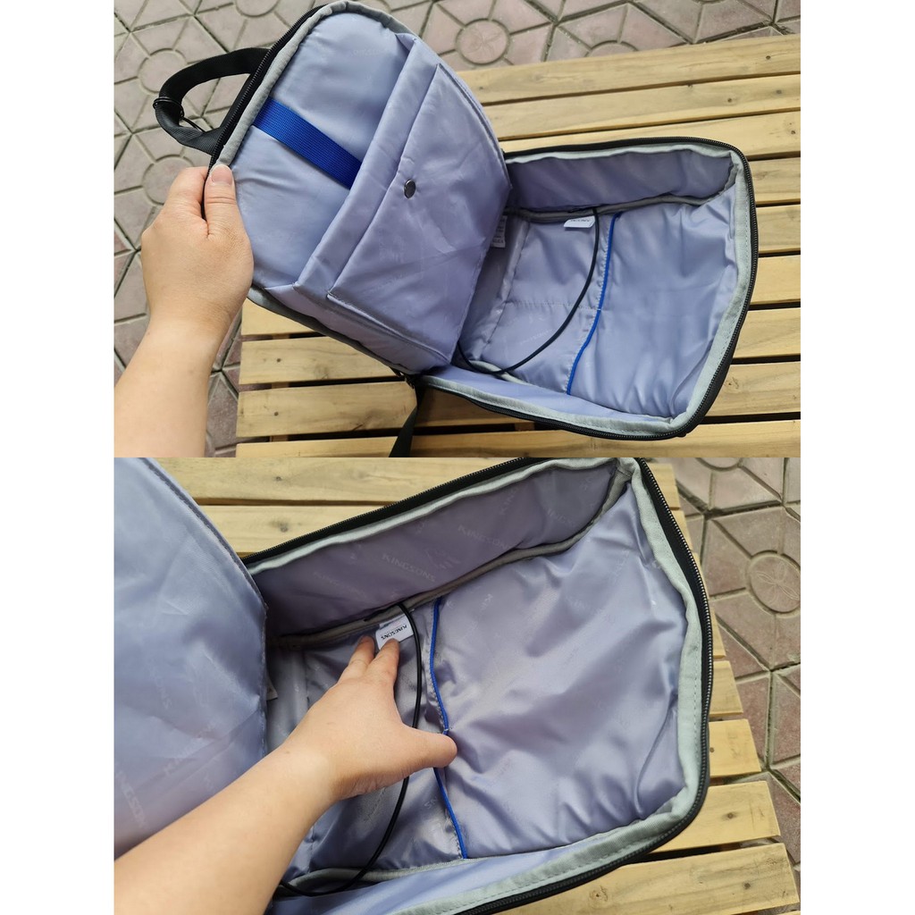 Balo đeo chéo 13.3" Kingsons KS3165 có USB sạc, chống trộm, chống nước, chống shock