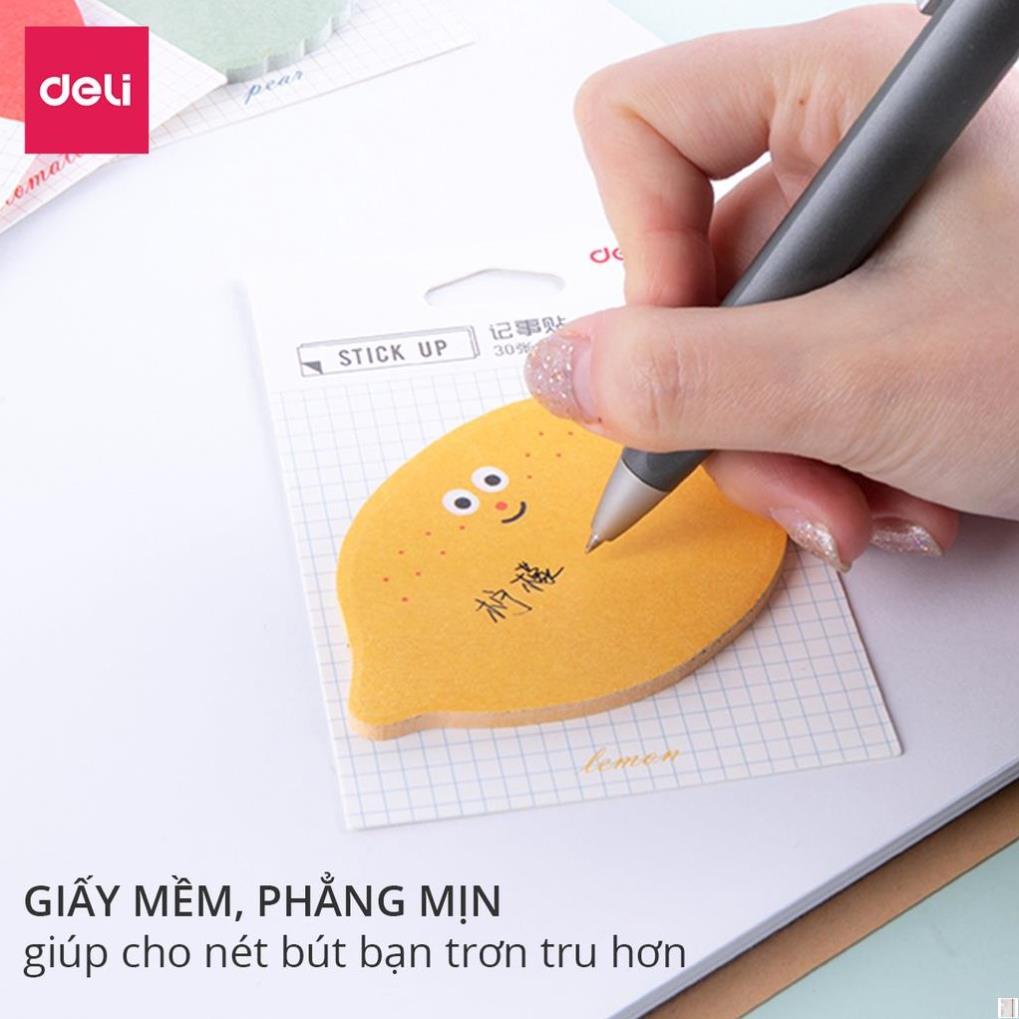 Giấy nhớ giấy nhắn hình hoa quả 73mm x 60mm Deli - giấy note ghi chú - 1 tệp - 25601 - Deli.