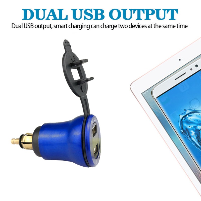 Tẩu Sạc Điện Thoại USB Kép 4 2Amp Có Đèn Led Chuyên Dụng Cho Xe Hơi / Xe Máy