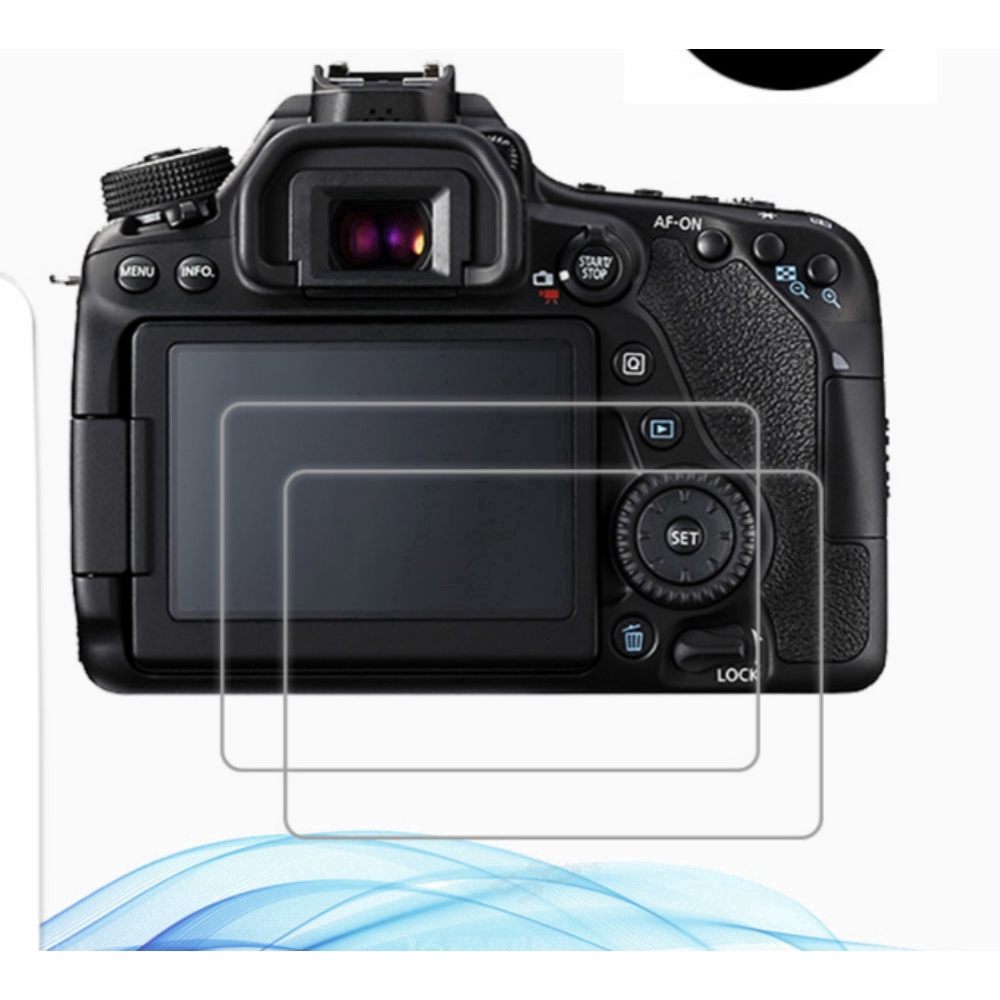 Set 2 Kính Cường Lực Bảo Vệ Màn Hình LCD Cho Máy Ảnh Canon EOS 750D 760D 700D 70D 80D 550D EOS 60D 2.5D 9H