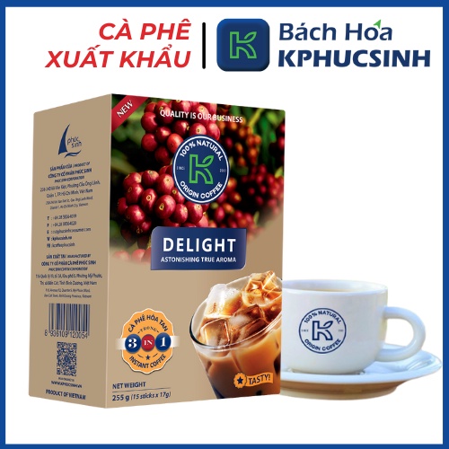 Cà phê sữa hòa tan k delight 3in1  225g/hộp Kphucsinh