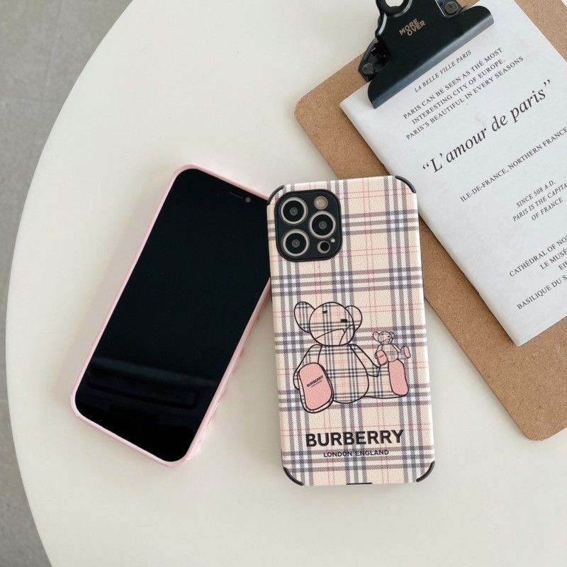 Ốp da viền vuông chống sốc in hình Gấu-ZUMI STORE
