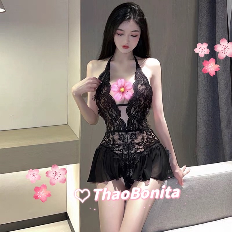 Bodysuit xẻ đáy ren dây lưng cực gợi cảm Y8411. Giao hoả tốc HCM