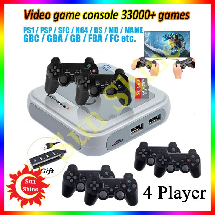 Máy Chơi Game Điện Tử 33.000+ Trò ⚡️Tặng Thẻ Nhớ 32G/64G Up Game⚡️ Máy Chơi Game Không Dây Cho PSP / N64 / DC / NDS / PS