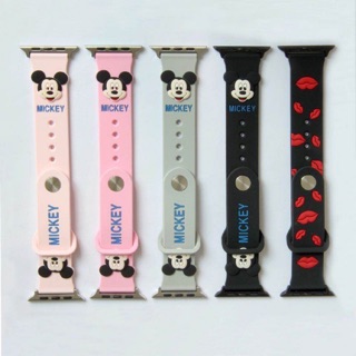 Dây đeo thay thế cho đồng hồ apple watch 3/2/1 38 / 42mm họa tiết chuột Mickey xinh xắn