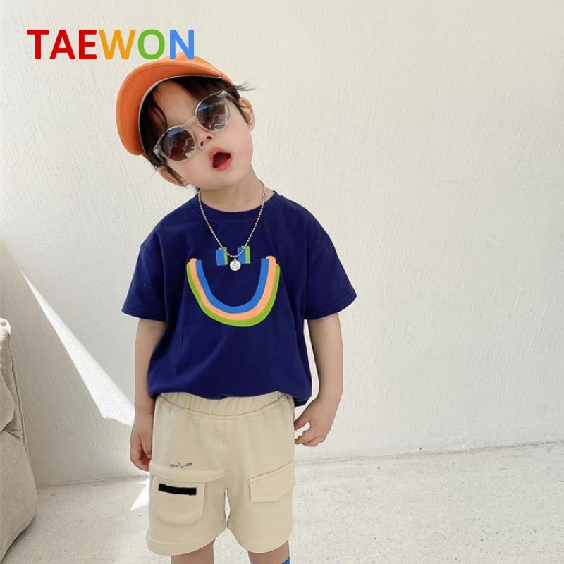 Áo bé trai bé gái Hàn Quốc mùa hè cotton xuất xịn trẻ em từ 1 đến 6 tuổi Taewon Kids AT019