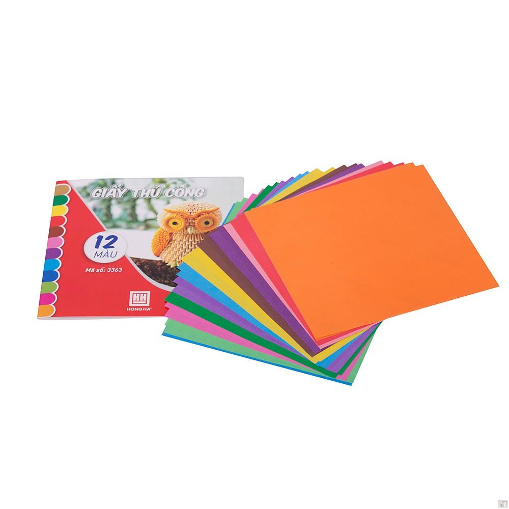 Giấy thủ công 12 màu Hồng Hà  .