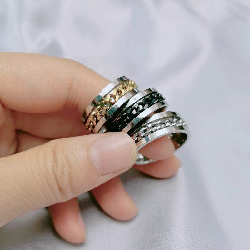 Nhẫn Thép Titan Kiểu Dáng Đơn Giản Hợp Thời Trang