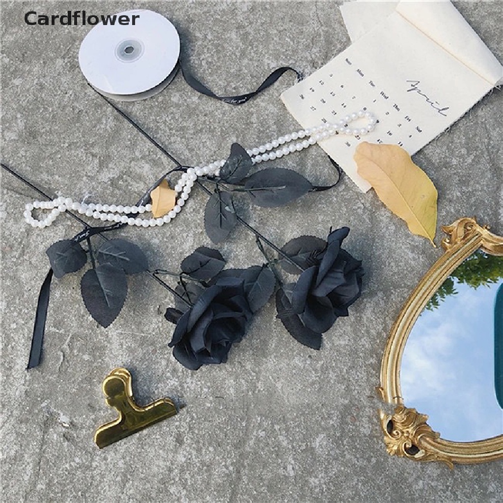 Hoa Hồng Đỏ / Đen Nhân Tạo Phong Cách Gohic Làm Quà Tặng