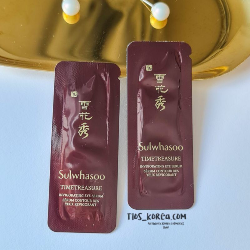 Gói Sample Serum Mắt Thông Đỏ Sulwhasoo - dưỡng Mắt Chống Lão Hóa Sulwhasoo Timetreasure Invigorating Eye Serum 1ml