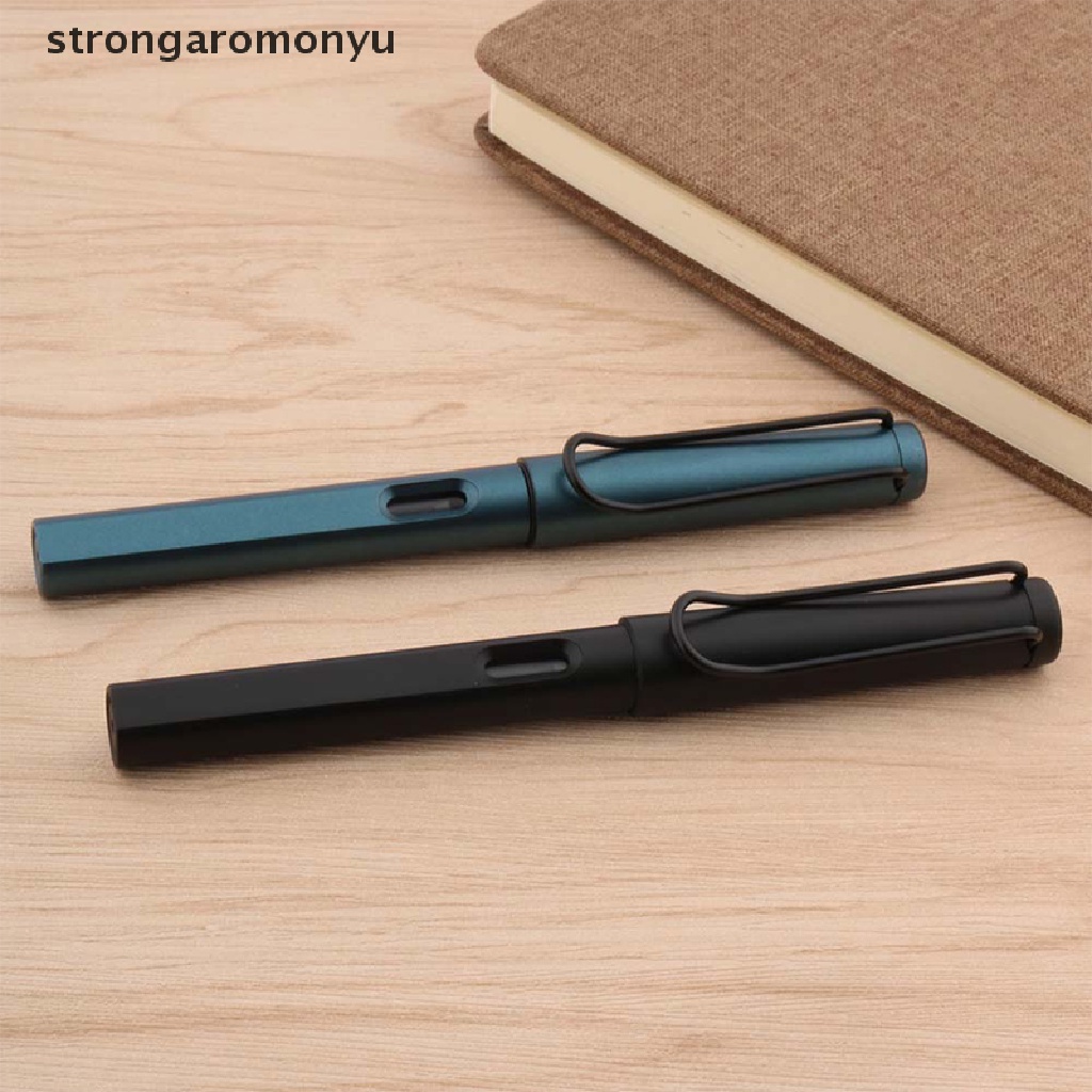 【YU】 Dark Grey Fountain Pen Clip Plastic Ink Pens Stationery School Office Supplies .