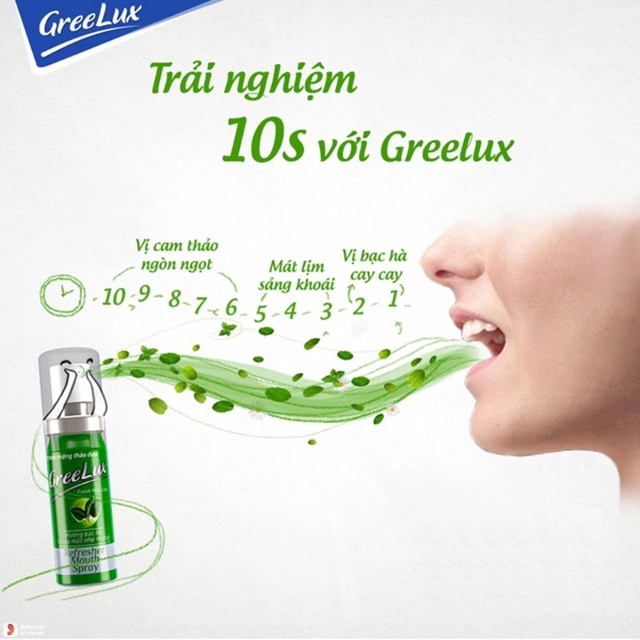 Xịt thơm miệng Greelux Extra Cool Thảo Dược chai 12ml - nước khử mùi hôi miệng gree lux bạc hà bình mini