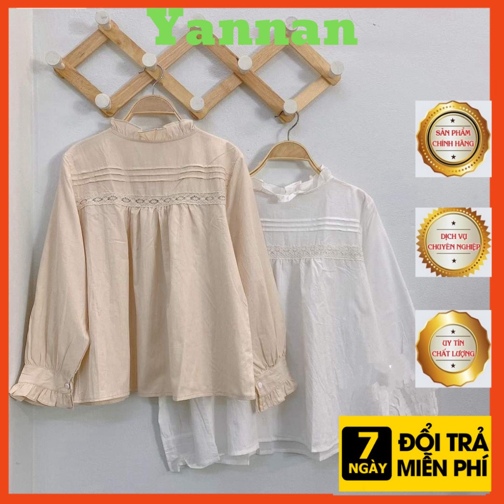 áo babydoll tiểu thư A260 cổ bèo ren ngực quảng châu Thời trang Xmin FREESHIP 50K