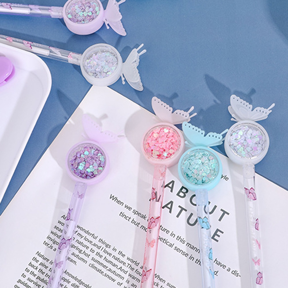 1 Bút Bi Chống Muỗi Đính Sequin Nhiều Màu Hình Trái Tim Dễ Thương Cho Học Sinh/Văn Phòng