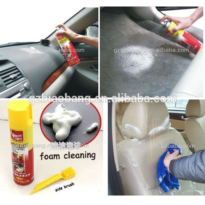 Bọt lau chùi đánh bóng nội thất ô tô Biaobang 620ml (Đồ da,ghế nỉ)