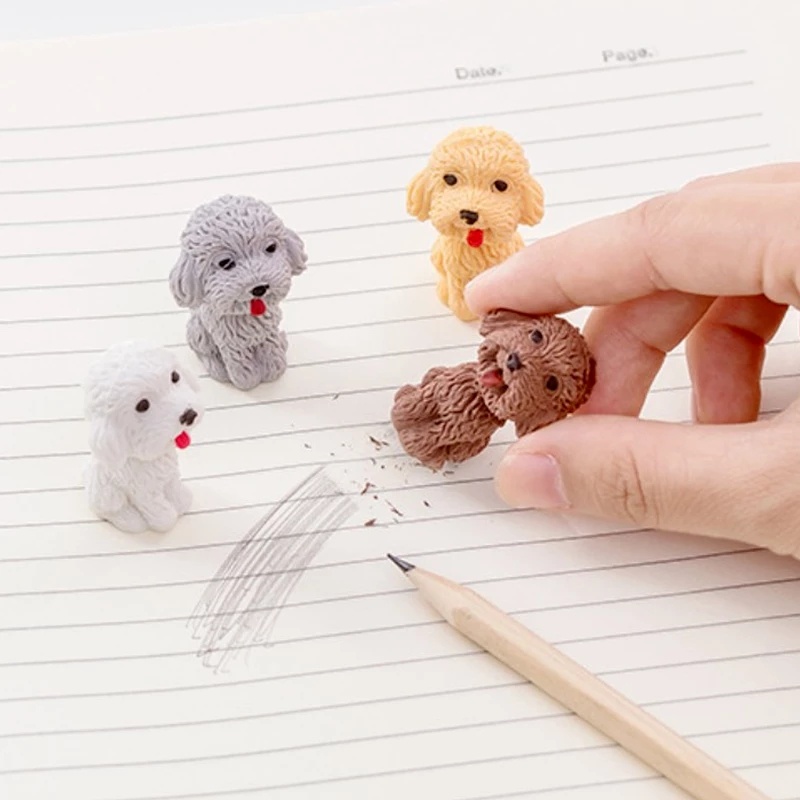 1 Cục Tẩy Bằng Cao Su Mềm Hình Chú Chó Teddy Đáng Yêu Cho Học Sinh/Văn Phòng