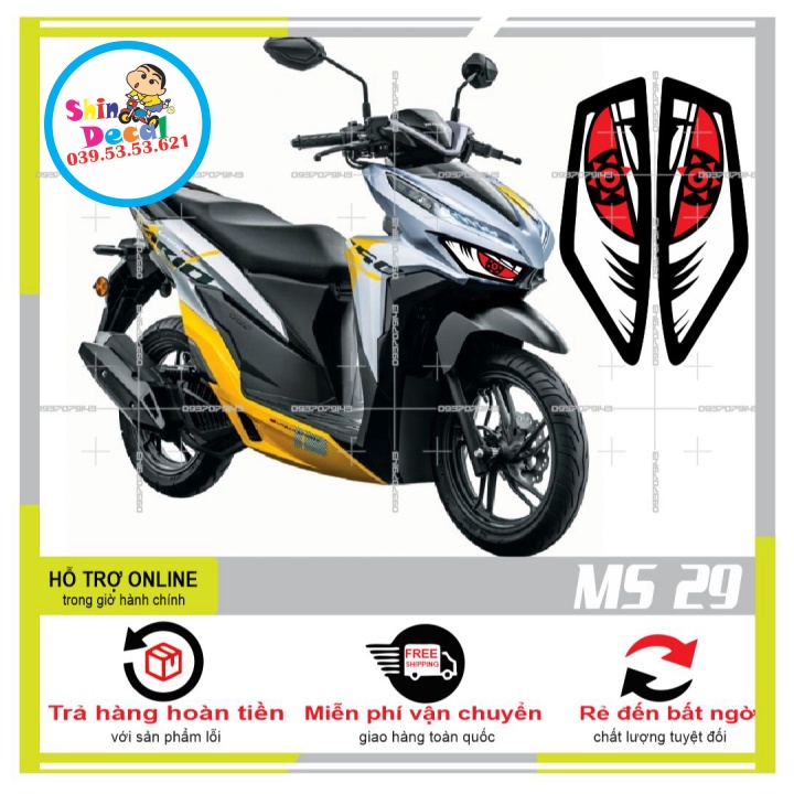 SHINDECAL- TEM DÁN ĐÈN SƯƠNG MÙ XE VARIO 2020 (DECAL TRONG SUỐT) MS 29